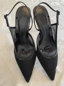 Zara Kitten Heel Mesh Slingback - Picture 1 of 5