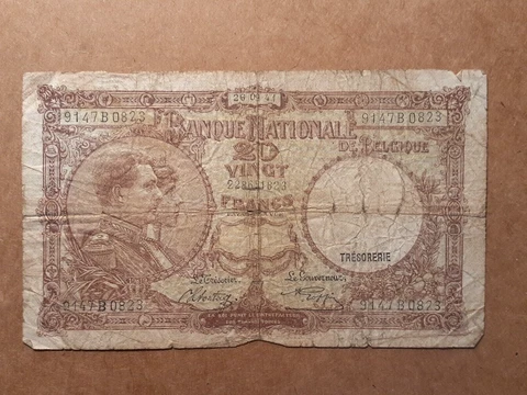 1941   20 FRANCS BELGIUM  P111 Cover