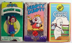 3 FILMS VHS EN FRANÇAIS, DESSINS ANIMÉS DE HUMPTY DUMPTY, RAGGEDY ANN, CASPER - Imagen 1 de 3