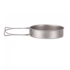 Ultralight Titanium Frypan Lightweight Frying Pan with Foldable Handle J1G9 - Picture 1 of 10
