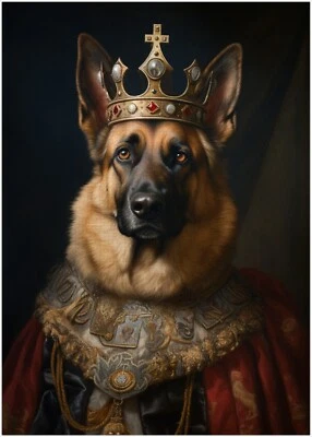 German Shepherd Royal King Jigsaw Puzzle 300/500/1000 Piece - Image 1 of 3