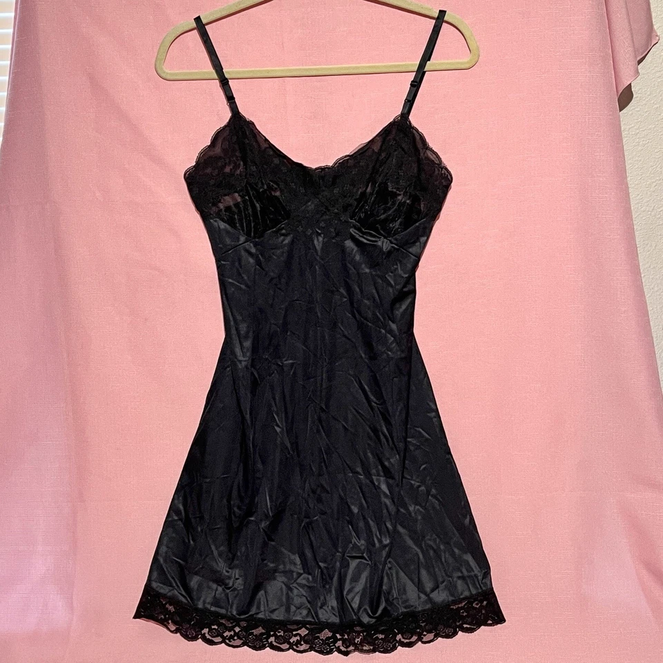 Vestido vintage Van Raalte sin cordones para mujer 34 pequeño negro busto de encaje transparente hada gótica Foto 1 de 4