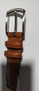 Torino Leather and rope Nautical Mens belt Size 36 - Picture 1 of 4