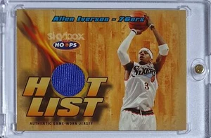 2004 Skybox NBA Hoops Allen Iverson #PATCH Game Worn Jersey - Ready to Grade - Picture 1 of 3