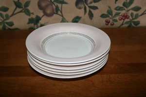 6-VINTAGE AMERICAN LIMOGES FEDERAL CORAL PINK RIMMED SOUP BOWLS-8-1/4" - Picture 1 of 5