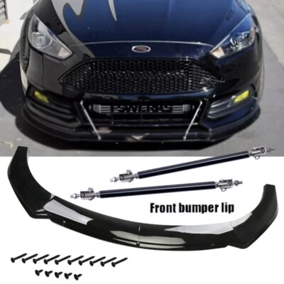 For Ford Mustang Car Front Bumper Lip Spoiler With Strut Rods - Image 1 of 4