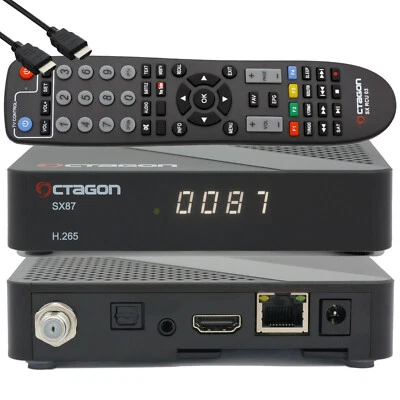 OCTAGON SX87 HD S2+IP IPTV Receiver, German + TiVu Sat Liste, Stalker Xtream - Bild 1 von 4