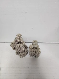 Vintage MCM Spaghetti Poodle Figurine Japanese Porcelain set of 2 puppies - Picture 1 of 7