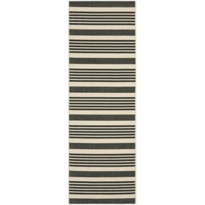 SAFAVIEH Indoor Outdoor CY6062-216 Courtyard Black / Bone Rug - Picture 1 of 38