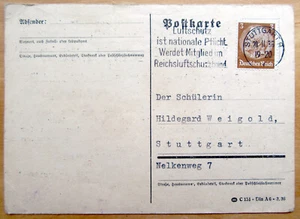 Alte Postkarte Deutschland mit Werbestempel von 1936, Stuttgart - Bild 1 von 3