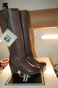NIB FRYE Women's Malorie Knotted Tall Riding Boot Dark Brown 100% Leather 6 M - Picture 1 of 1