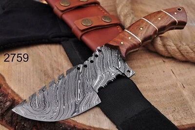 CUSTOM HANDMADE DAMASCUS STEEL HUNTING TRACKER KNIFE FULL TANG BUSHCRAFT OUTDOOR - Image 1 of 4