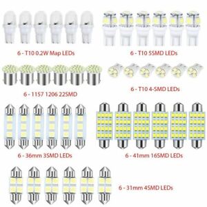 42Pcs Car Interior Combo LED Map Dome Door Trunk License Plate Light Bulbs White