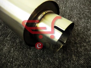 Clamp-on Stainless Exhaust Silencer 4" Body 8" length 57mm I.D Tig Welded 2.25" - Picture 1 of 4
