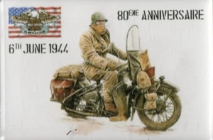 WW2 -   Magnet - 80° anniversaire - Moto Harley Davidson - Imagen 1 de 1