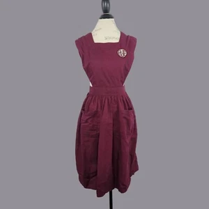 Vintage Uniform Kleid X Small rote Schürze - Bild 1 von 10