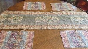 Vintage Woven Table Runner & 4  Mats - Picture 1 of 3