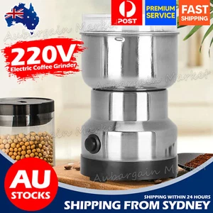 220V Electric Coffee Grinder Grinding Milling Bean Spice Matte Blender Kit New - Picture 1 of 9