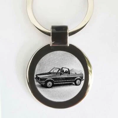 MARKENLOS Golf 1 Cabrio Schlüsselanhänger Golf 1 Cabrio als Fotogravur & eigener Text