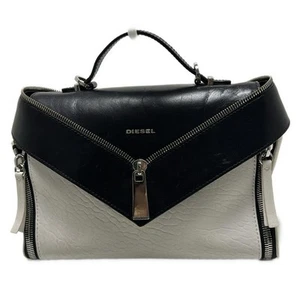 Auth DIESEL - White Black Leather Handbag - Picture 1 of 8