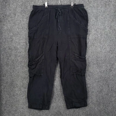 Free People Pants Womens XL Extra Large Black Feel Good Utility Pull On Cargo - Image 1 of 4
