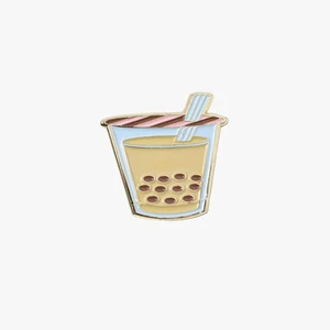 Brown Boba Drink Graphic Pin - Picture 1 of 2