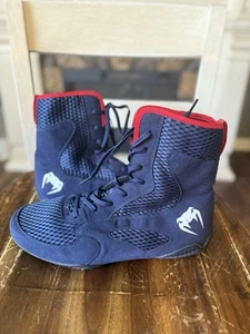 Venum Contender Boxing/MMA Shoes Navy/Red High Top Sz 12.5 Lace Up Unisex - Picture 1 of 9