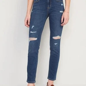 OLD NAVY Mid-Rise Power Slim Straight Jeans in Size 6 Short - Picture 1 of 8