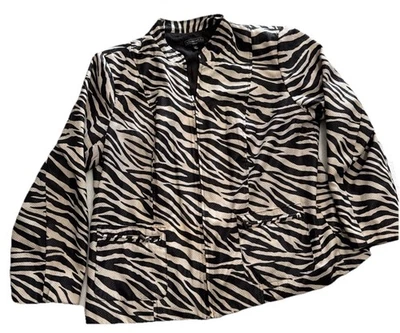 Chaqueta para mujer Elementz con estampado de cebra negra blanca talla 2XL Foto 1 de 4