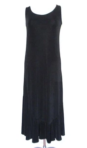Chicos Travelers Lily Trumpet Dress Womens Sz 0 Black Slinky Sleeveless - Picture 1 of 5