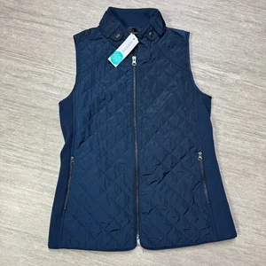 41 Hawthorn Dulcie Quilted Vest Women’s Blue Packable Puffer Full Zip Size S NWT - Picture 1 of 8