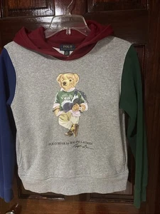 Polo Bear By Ralph Lauren Hoodie Sweatshirt Size 10-12 Boys - Picture 1 of 7