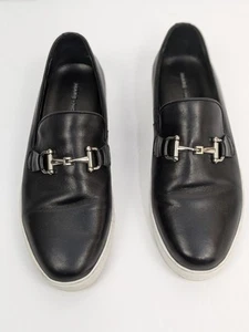 Marc Nolan Mens Boardwalk Sneakers Size 12 Shoe Black Leather Horse-Bit - Picture 1 of 9