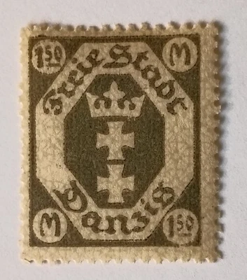 Sello de Danzig, 1922, sc#84, como nuevo, con bisagras, original Foto 1 de 2