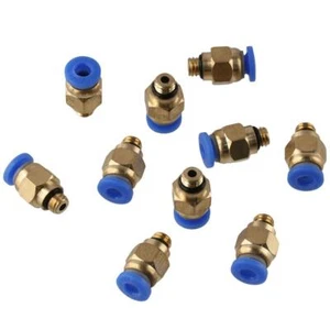 Robinetterie PTFE PC4-M6 mâle droit PTFE à presser - Photo 1/12