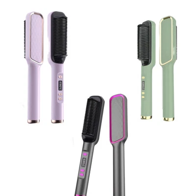 Electric Hair Straightener Brush Straight Quick Iron Hot Comb DIY Styling Tool