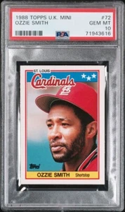 1988 Topps UK Mini Ozzie Smith #72 PSA 10 gemme nuovo di zecca *pop 1 - Foto 1 di 5