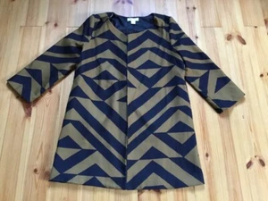 Mantel H&M 36 S M 38 Jacke schwarz braun geometrisches Muster Ethno Animal Print - Bild 1 von 6