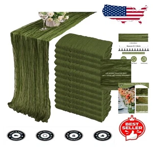 Versatile 10ft Cheesecloth Table Runner Set - Perfect for Weddings & Parties - Picture 1 of 9