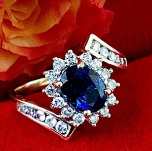 ANMUTIG 1,41ct.Saphir-Brillant-Goldring in 750er GG Gr.16 3,42gr.❤️❤️❤️ - Bild 1 von 12