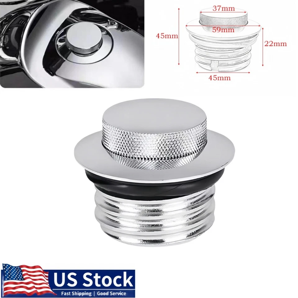 Motorcycle Chrome Push-Down Gas Cap for Harley Dyna Softail 1996-2017 Foto 1 de 4
