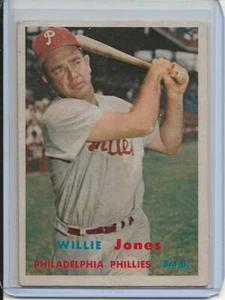 1957 Topps Baseball Card Willie Jones Philadelphia Phillies Near Mint # 174 - Picture 1 of 2