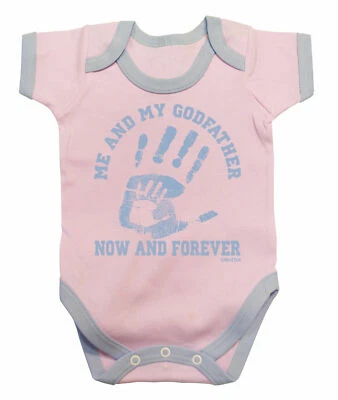 BRITTOT Me & My GODFATHER Now & Forever lustige Mädchen BabyGrow Bodysuit Patentochter Geschenk