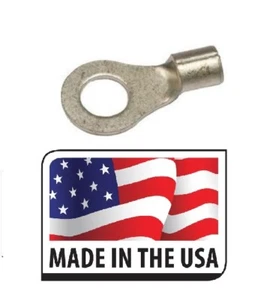 (100) CONNETTORE TERMINALE 1/4 ANELLO NON ISOLATO 16-14 NON ISOLATO MADE IN USA - Foto 1 di 1