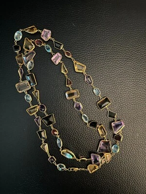 Lady's yellow gold 18 kt. and gemstone necklace - Image 1 of 2