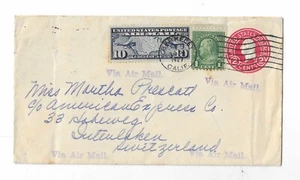 USA 1927 frühe Luftpost Berkley (Kalifornien) nach New York dann in die Schweiz - Bild 1 von 2