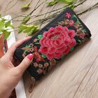 Large Capacity Coin Purse Rose Pattern Ladies Wallets Retro Long Clutch  Women