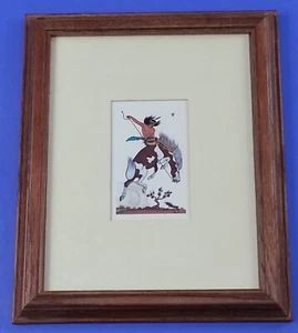 Vintage Quincy Tahoma Navajo Art Framed The Last Jump - Picture 1 of 6