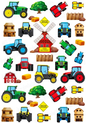 Traktor Muffin Tortenaufleger Geburtstag Party Deko Cupcake Trecker Bauernhof - Bild 1 von 4