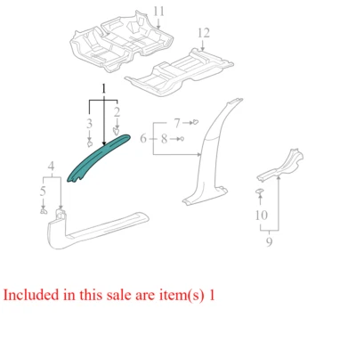 2003-2005 Pontiac Bonneville FR Body A-Pillar Trim Panel Used 25766606 OEM - Image 1 of 4